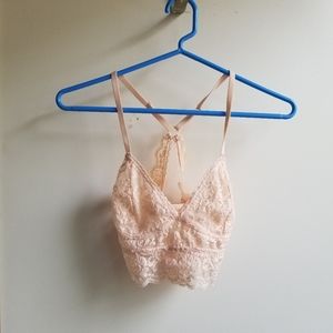 Target blush pink lace strappy racerback bralette